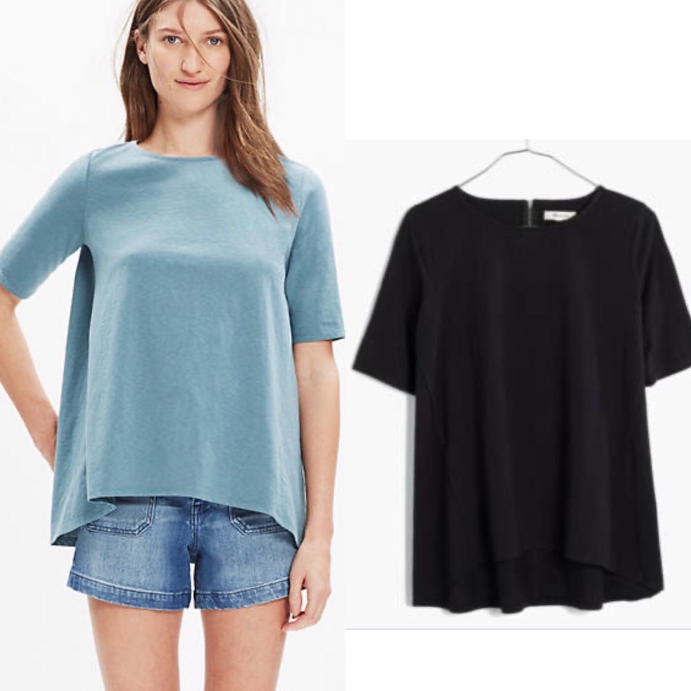 Madewell black back zip swing tee - Picture 1 of 4